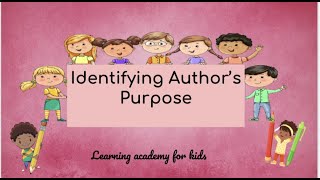 Identifying Authors purpose [upl. by Lisbeth]