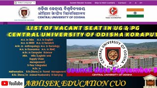 VACANCY LIST PUBLISHED BY CENTRAL UNIVERSITY OF ODISHA KORAPUT OF UG amp PG 202425admissionexam [upl. by Coretta]