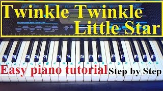 Twinkle Twinkle Little Star Tutorial on Piano Step by Step with Notations हिंदी Tutorial [upl. by Inaleon]