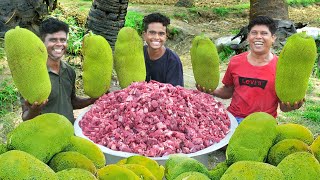 JACKFRUIT BIRYANI  Beef Jackfruit Biryani Recipe  Cooking In Our Village [upl. by Wandis552]