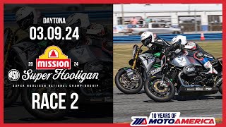 Mission Super Hooligan Race 2 at Daytona 2024  FULL RACE  MotoAmerica [upl. by Yelnik]