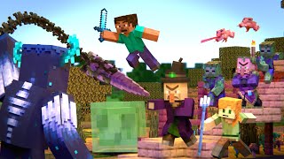 Warden vs Witch and Swamp Villager Army  Alex and Steve Legends Minecraft Animation Movie [upl. by Zelig]