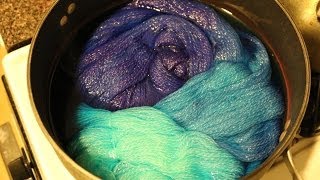 Dip Dyeing Yarn in Wiltons Violet Food Coloring [upl. by Adda]