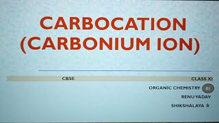 Carbocation or Carbonium Ion [upl. by Assitruc]