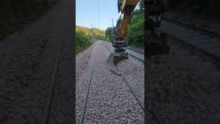 Track Doubling trackmachine railway crane automobile ballast trackmachine maintenance track [upl. by Ita533]