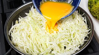 Cabbage with eggs tastes better than meat Easy quick and very delicious dinner recipe [upl. by Ailemaj]