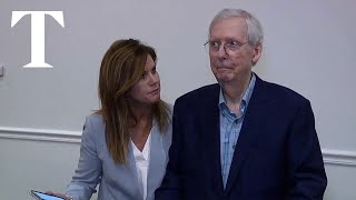 Mitch McConnell freezes during press conference for second time in a month [upl. by Akital]