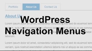 WordPress Navigation Menus Theme Development [upl. by Nathan]