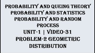 GEOMETRIC DISTRIBUTION PROBLEM3 PROBABILITY VIDEO32 [upl. by Canica256]