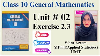 General Math Class10 Chapter2 Exercise 23Class 10 Arts Math Chapter2 Exercise 23chapter2class10 [upl. by Eeleak181]