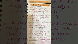 Writ of Habeas Corpus Meaning Constitution Law lecture with notes Lawvita [upl. by Schargel730]