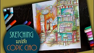 Are Copics Worth It  Copic Ciao Markers Demo and Review  Urban Sketching [upl. by Enehpets]