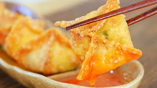 Crispy Crab Rangoon Recipe amp Sweet and Sour Chili Sauce by CiCi Li [upl. by Aitsirt206]