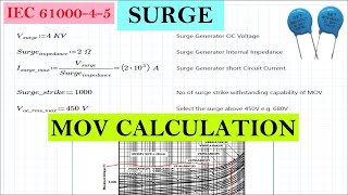 Surge Protection  MOV Calculation  IEC6100045 [upl. by Nabila855]