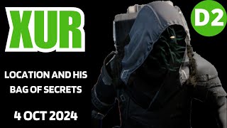 Where is XUR Today Destiny 2 D2 XUR Location and Official Inventory and Loot 4 Oct 2024 Oct42024 [upl. by Cressi]