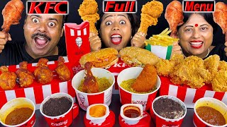 KFC Entire Full Menu Eating Challenge  Chicken Bucket Burger Smoky Chicken Roll French Fries [upl. by Ahsier]