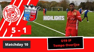 Matchday 10  U19 IP Tempo Overijse vs KFC Rhodienne De Hoek  20232024 [upl. by Daitzman443]