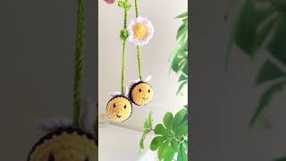 Cute crochet car charm🐝🌼ytshorts trending shortvideo crochet diy [upl. by Doris]