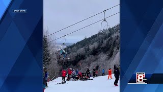 Sunday River ski lift evacuated after breakdown [upl. by Noeled]