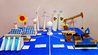 Renewable amp nonrenewable energy resources model project  Types of renewable amp nonrenewable energy [upl. by Nue]