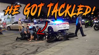 Bikers FLEE From Cops and Get CAUGHT Tackled and Handcuffed  Bikes VS Cops 102 [upl. by Niatirb181]