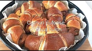 Cornuri pufoase in doua culori cu rahatnucagemciocolata [upl. by Pharaoh]