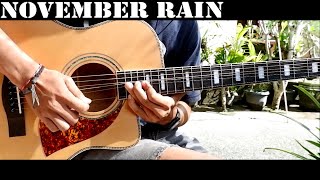 Guns N Roses  November Rain Guitar Solo On Acoustic Guitar [upl. by Annoirb]