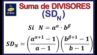 DIVISORES 03 Suma de Divisores [upl. by Onailime]