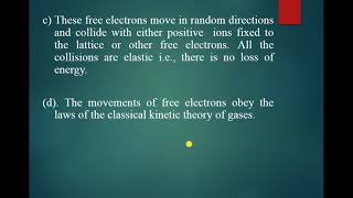 Free electron theoryDrudeLorentz free electron theoryClassicalQuantum free electron theory [upl. by Hrutkay]