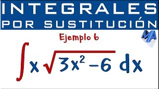 Integración por sustitución  Ejemplo 6  Raíz 2 [upl. by Melia]