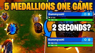 FORTNITE Destroying CHAPTER 5 with all 5 medallions [upl. by Penn]