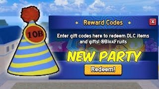 PARTY HAT CODE BLOX FRUITS ROBLOX [upl. by Macfarlane]