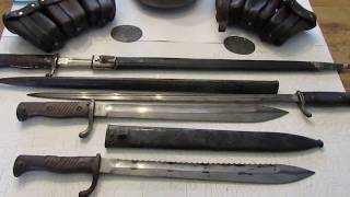 WW1 German bayonets S98 quotquill backquot amp 9805 quotbutcher sawbackquot variations amp terms [upl. by Nemad]