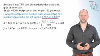 Steekproevenverdeling  Steekproefproportie en de normale verdeling havo A  WiskundeAcademie [upl. by Kirenoj44]