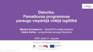 Datorika Pamatkursa programmas paraugs vispārējā vidējā izglītībā [upl. by Cardew]