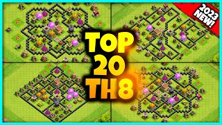 NEW TH8 Base Link  BEST Town Hall 8 TrophyWarHybridFarming Base  Clash Of Clans [upl. by Eelahs685]