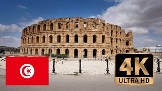 【4K Walk in Tunisia】Amphitheatre of El Jem walking one of the best preserved Roman stone ruins [upl. by Suzan318]