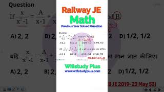 Railway math Previous year solved questions rrb rrbje rrbntpc rpfsi railwaygd railway maths [upl. by Tarra]