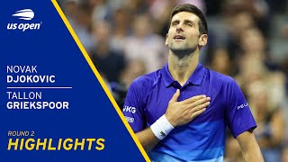 Novak Djokovic vs Tallon Griekspoor Highlights  2021 US Open Round 2 [upl. by Lilllie]