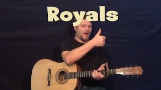 Royals Lorde Easy Guitar Lesson Strum Chords G C D How to Play Tutorial [upl. by Nnelg]