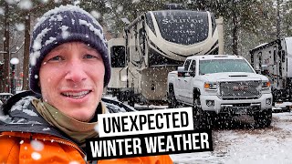 HUNKERING DOWN in a Snowstorm  Cozy Winter RV Camping Arizona [upl. by Dorthea]