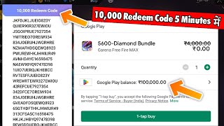 I Got Free 10000 Redeem Code In 5 Minutes From Playstore  How to Get 10000 Diamond For Free Fire [upl. by Carri]