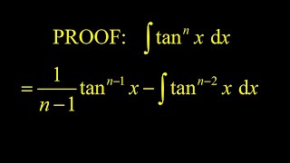 Proof of the reduction formula for integral of tannx using the usual trick for powers of tangent [upl. by Hickey27]