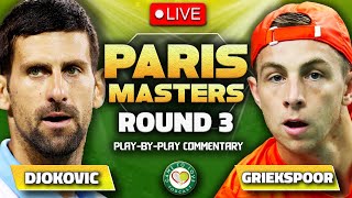 DJOKOVIC vs GRIEKSPOOR  Paris Masters 2023  LIVE Tennis PlayByPlay Stream [upl. by Dirrej]