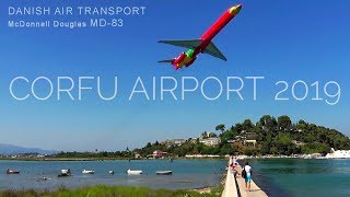 Spectacular Take off and Landings at Corfu Airport  Planespotting 2019 [upl. by Akapol]