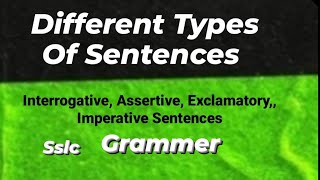 Different types of Sentences  Imperative Interrogative Exclamatory Assertive sentences sslc [upl. by Iorio]