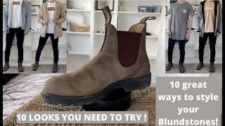 How to style your Blundstone boots  10 EASY urban mens Outfits  Rustic brown [upl. by Eerac85]