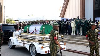 Moment Lt Gen Lagbaja was wheeled in church for funeral Remi Tinubu Wike present [upl. by Buine]