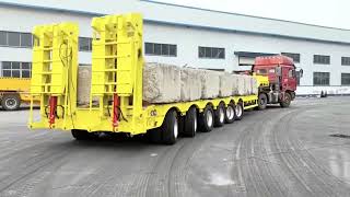 Heavy Load Flatbed Trailer Retractable Flatbed Trailer Flatbed Trailer China [upl. by Gebhardt484]