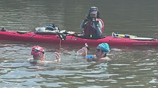 Boulder woman battling illness completes 285mile marathon swim around Manhattan [upl. by Scharaga]